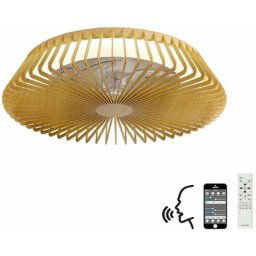 Plafonnier ventilateur Himalaya Effet blanc,bois 1 ampoule 18,6cm - Bois blanc
