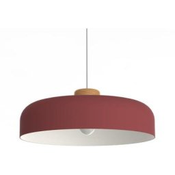 Lumicom - bois Suspension, 1XE27, max 42W, métal, cowhider red/traffic white, D40cm 40 Cowhide