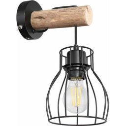 Applique murale rétro Cage Design Bois Naturel Spots Salon Éclairage Vintage Lattice Lamp Globo