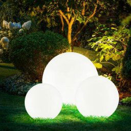 Lampes solaires à led lampes à brancher décoration de jardin lampes d'extérieur boule ronde blanche