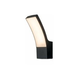 Crealys - Applique Extérieure Incurvée led smd 12W Fonte d'aluminium Noir