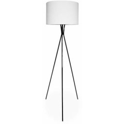 Alice's Garden - Lampadaire filaire trépied en tissu blanc et pieds noirs h 152cm pour intérieur