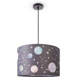 Plafonnier Chambre Enfant Suspension Bébé Abat-Jour Tissu Rond Étoiles Lampe à suspension - Noir,