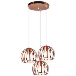 Stoex - Moderne Lustre Suspension Vintage Design Cage Métal Fer avec 3 Douille Edison E27 Luminaire