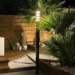 Lumihome - Lampadaire Pyramide Inox 200 cm 64 led smd 2835 21W noir