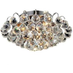 Led Plafonnier en Cristal Chrome, Moderne Luxe Lustre Lampe de Plafond Éclairage Design E14 pour