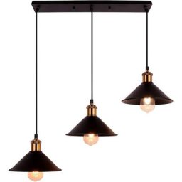 Suspension Luminaire 3 Têtes E27 Luminaires en Métal Fer , Lustre Abat-jour Lampes Suspendus