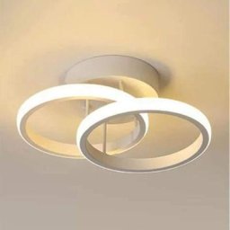Aiskdan - Plafonnier led en aluminium à deux cercles croisés (Blanc, 19W, diamètre du cercle de