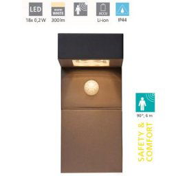 Eglo - Lumière murale Baracconi Noir l: 9cm b: 20cm h: 20cm avec capteur Dimmable IP44