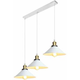 Suspension Luminaire 3 Têtes E27 Luminaires en Métal Fer , Lustre Abat-jour Lampes Suspendus