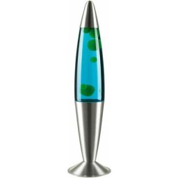Licht-erlebnisse - Lampe à Lave Jenny argentée au design vintage en style rétro avec liquide bleu