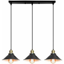 Suspension Luminaire 3 Têtes E27 Luminaires en Métal Fer , Lustre Abat-jour Lampes Suspendus