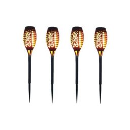 Lampe solaire 12 led 54cm Décor de jardin extérieur à lumière vacillante - 4 Pack