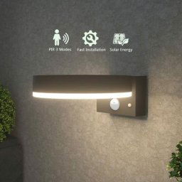 Applique Led extérieur solaire daytona - Détecteur de mouvements - 3 modes d'éclairage 75 à 600