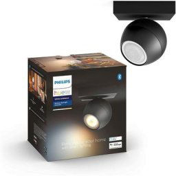 Hue White Ambiance buckram Spot 1x5.5W extension - Noir (Télécommande non incluse), compatible