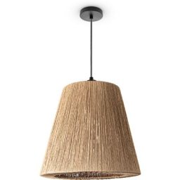 Paco Home - Suspension Salon Boho Lampes En Osier Rotin Lampe Suspendue Beige (Ø38 cm), Lampe à