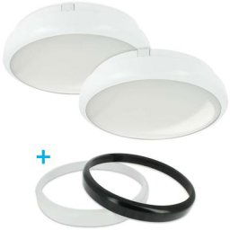 Lot de 2 Grand hublot ou Plafonnier kara led Extérieur IP65 Rond 27W Eq 200Watts Température de