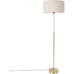 Parte stof - Lampadaire avec abat-jour Design - 1 lumière - h 173 cm - Doré/Laiton - Design