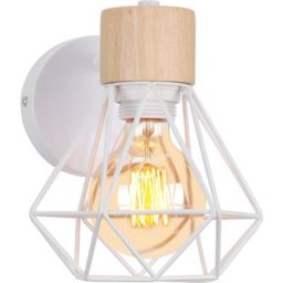 Appliques Murales Industrielles Réglable Design Cage en Bois Métal 16CM, Lampe Murale Intérieure