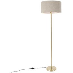 Simplo boucle - Lampadaire avec abat-jour Design - 1 lumière - h 170 cm - Doré/Laiton