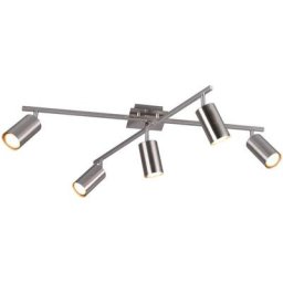 Plafonnier Marley Nickel Mat 5x35W GU10 - Gris