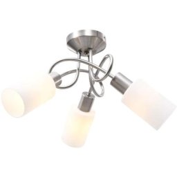 Plafonnier avec abat-jour en verre 3 ampoules E14 Blanc Cône Vidaxl n/a