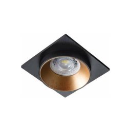 Kanlux - Support de spot encastrable perçage 68mm carré Noir / or / noir