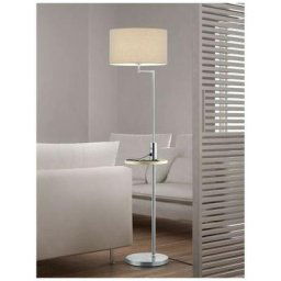 Lampadaire Etagere avec tablette Claas Nickel 60W E27 - Gris