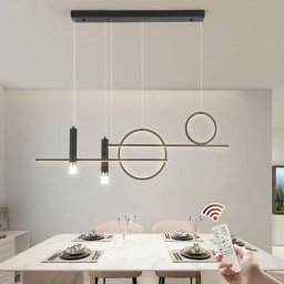 Suspension led, Lustre led Linéaire Moderne 50W, Suspension Linéaire Dimmable avec Télécommande,