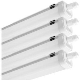 Lot de 4 Reglettes led Etanche Panama 120cm 40W IP65 Interconnectable Température de Couleur: Blanc