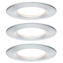 Paulmann - Nova Spot encastrable pour salle de bains jeu de 3 led led 18 w IP44 Aluminium (tourné)