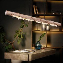 Plafonnier suspendu en bois avec décor cristal poutres en bois suspension style campagnard