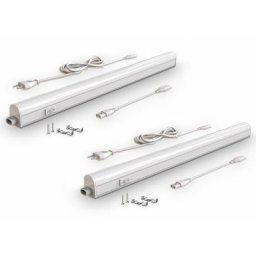 Lot de 2 réglettes led pour cuisine et atelier, platine led 8W, longueur 573mm, 700 Lm, lumière
