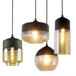 Lot de 4 Suspension Design Cylindre Style Retro Vintage Contemporain, Moderne Lustre Abat-jour en