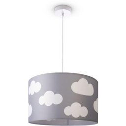 Plafonnier Chambre Enfant Suspension Bébé Abat-Jour Tissu Rond Étoiles Lampe à suspension - Blanc,