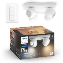 Hue White Ambiance buckram Spot plafonnier spirale 4x5.5W - Blanc (Télécommande incluse),