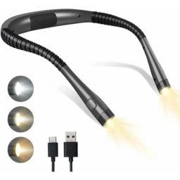 Glocusent Lampe de Lecture de Cou Rechargeable, Lampe pour lecture au Lit, pour la Lecture,Le Tricot