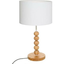 Atmosphera - Lampe Nino - bois et blanc H48 cm créateur d'intérieur - Blanc