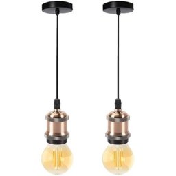 Suspension luminaire en métal diy lampe accessoires lot de 2 , Douilles Spirale E27 avec câble