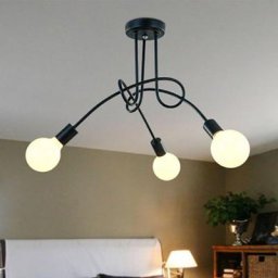 Luminaire Plafonnier Edison 3 Têtes Metal Fer Industriel Creative Noir , Lampe de suspension