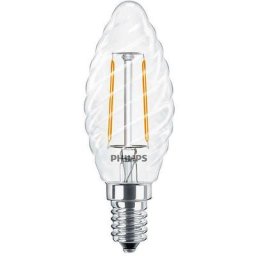 Corepro LEDcandle E14 Torsadée Bougie Filament Claire 2W 250lm - 827 Blanc Très Chaud Équivalent