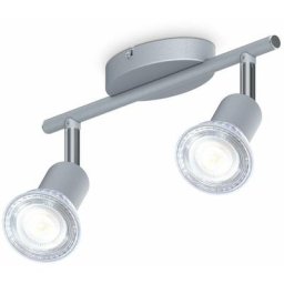 B.k. Licht plafonnier 2 spots pivotants & orientables, 2 ampoules led 5W GU10, barre spots plafond