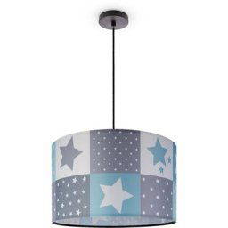 Paco Home - Plafonnier Suspension Chambre Enfant Abat-Jour Tissu Rond Coloré Bébé E27 Lampe à