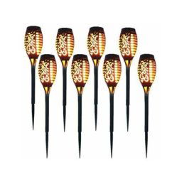 Tumalagia - Lot de 8 lampes solaires 12 led 54cm lumière scintillante décoration jardin extérieur