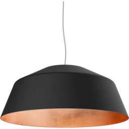 Lumicom - tokyo Suspension, 1xE27, max 42W, métal, noir mat/feuille cuivre, D.50cm 50 Noir/feuille