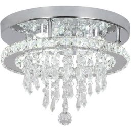 Greelustr - Lustre en cristal moderne K9 3 lumières led plafonnier en acier inoxydable luminaires