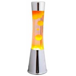 Fisura - lampe a lave chrome orange liquide transparent H40CM