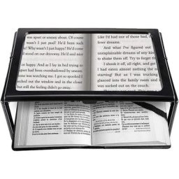 A4 Pleine Page Loupe de Lecture Loupe Sur Pied Rectangulaire Mains Libres avec 12 led Lampe