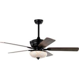 Ventilateur de Plafond de 132 cm avec Lumière, Télécommande, Ventilateur Ultra Silencieux à 3