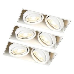 QAZQA oneon trimless 50 - Grand spot encastrable Moderne - 2 lumière - L 19 cm - Blanc - Moderne